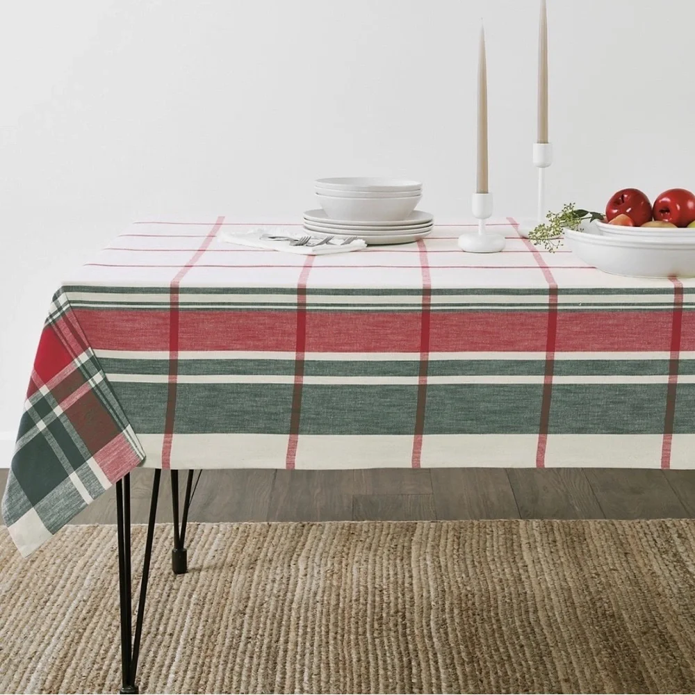 Bee & Willow™ Holiday Plaid Tablecloth in Green/Red 60” x 84”